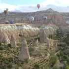 Hot air balloons in Cappadocia in Rose Valley