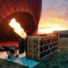 Inflating the hot air balloon Cappadocia