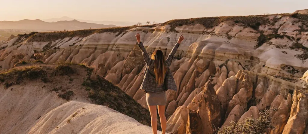 Happy Woman in Cappadocia Valley