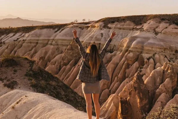 Happy Woman in Cappadocia Valley